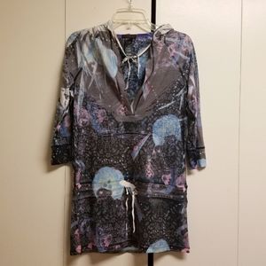 Custo Barcelona Paisley Print Hooded Tunic NWOT